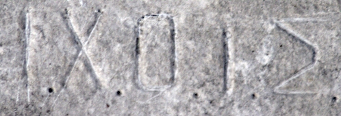 Close-up van de letters IXOIΣ