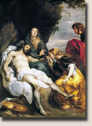 De bewening van Christus door de Vlaamse kunstenaar Antoon Van Dyck