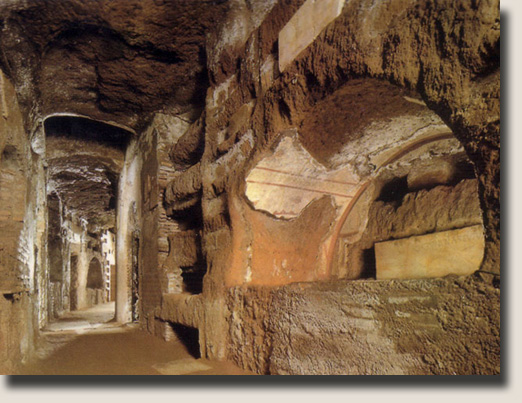 Een voorbeeld van een catacombe in Rome
