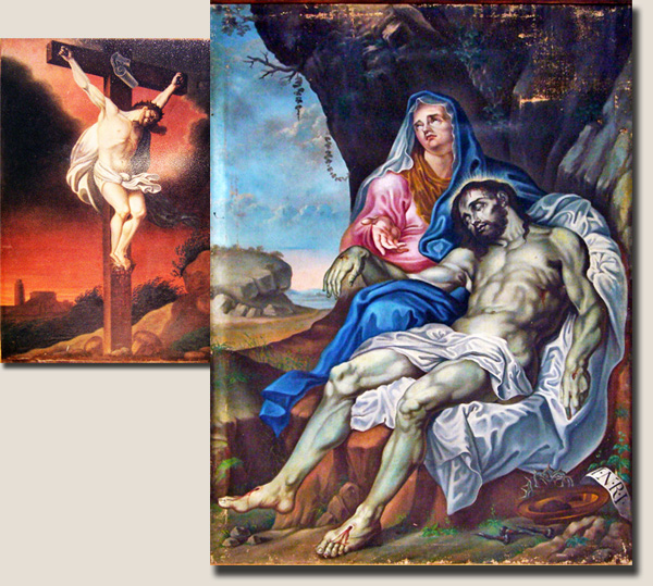 Collage van De Pieta en De Kruisiging van Jean-Pierre Garcia