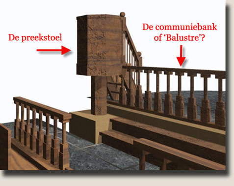 Paul Saussez denkt dat de 'Balustre' stond voor de oude houten communiebank