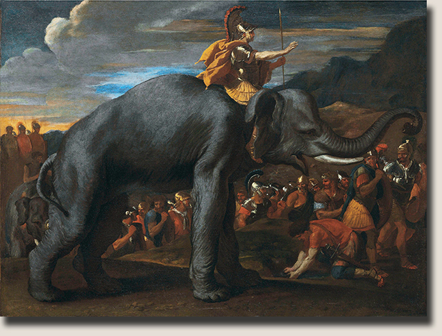 Hannibal traversant les Alpes à dos d'éléphant
